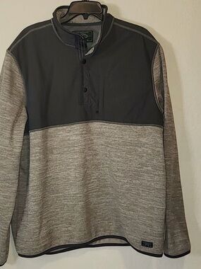 G.H. Bass & Co. Two-Tone Gray & Charcoal Quarter-Snap Pullover